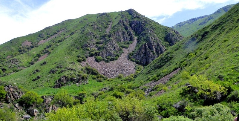 Natural sights of the gorge Kokbulak..