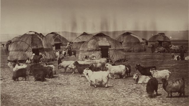 Сыр-Дарьинская область. Летовка киргизов близ Чимкенда.