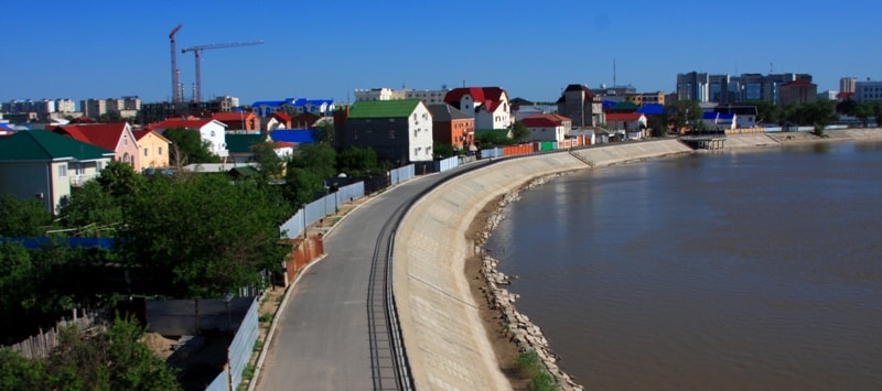 Quay of the river Ural.