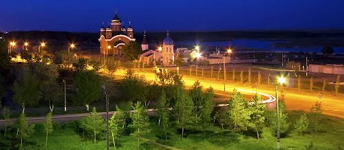 Ночное освещение города Рудный.
