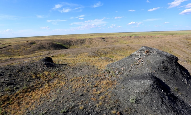 Environs on lake Shagan. Nuclear lake Semipalatinsk nuclear test site.