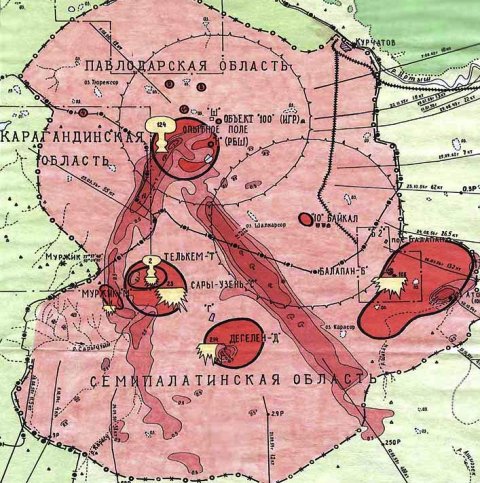 Схема Семипалатинского ядерного полигона.