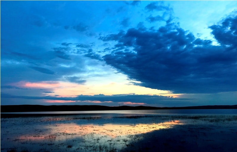Закат на озере Шаган (Атомное).