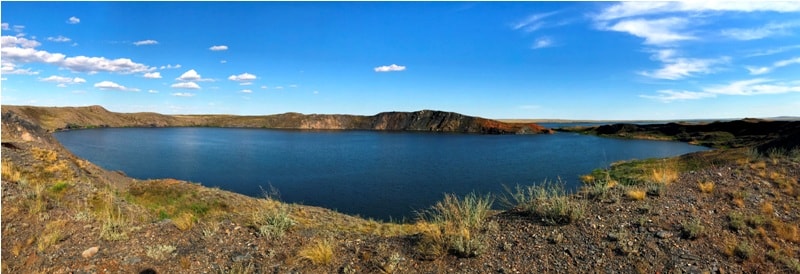 lake Shagan. Nuclear lake Semipalatinsk nuclear test site.