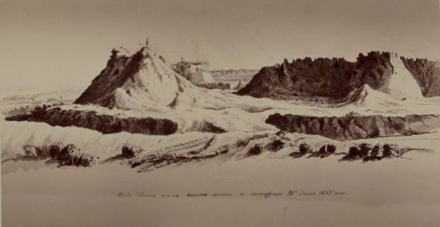 Вид кокандской крепости Ак-Мечети после штурма 28 июля 1853 года.