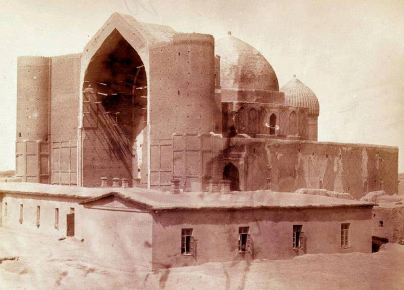 Hazret Yassavi mosque. Turkestan. 1870th. Turkestan album of Kauffman.