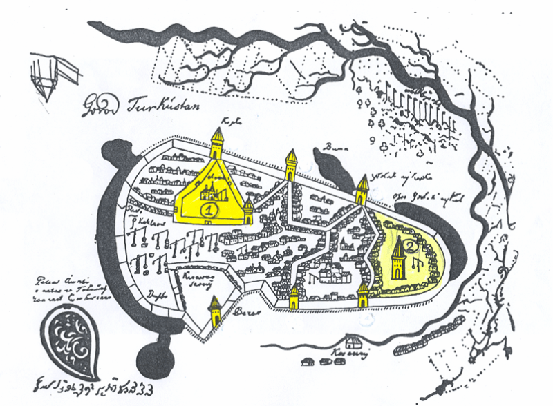 План города Туркестан (конец XVII, начало XVIII веков). 