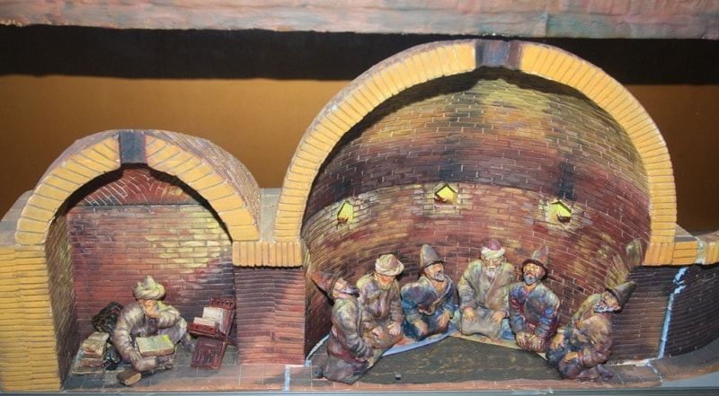 Hilvet Auliye-Kumchik ata in Turkestan. Diorama from the historical museum of Turkestan.