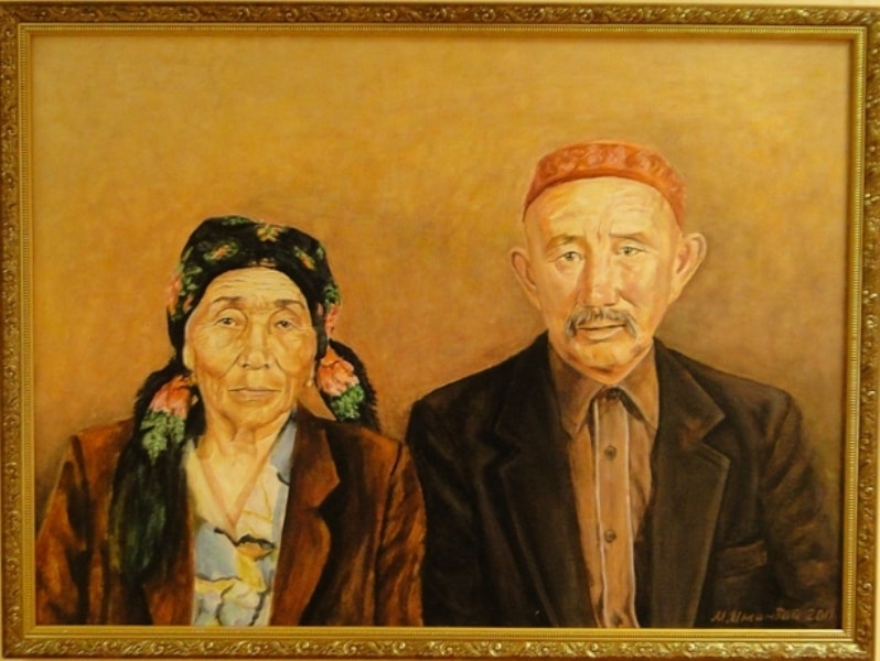 Картина художника в музее искусств имени А. Кастеева в Жаркенте.
