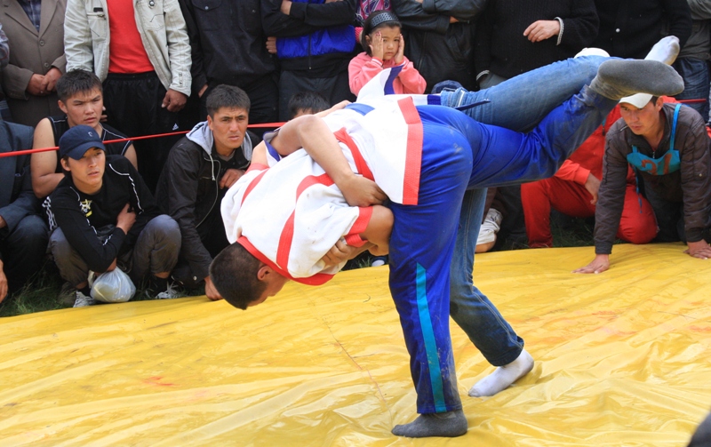 Kazakhsha kures - the Kazakh national wrestling.