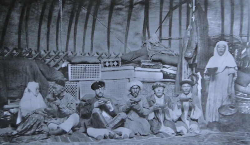 In Kazakh yurt. 