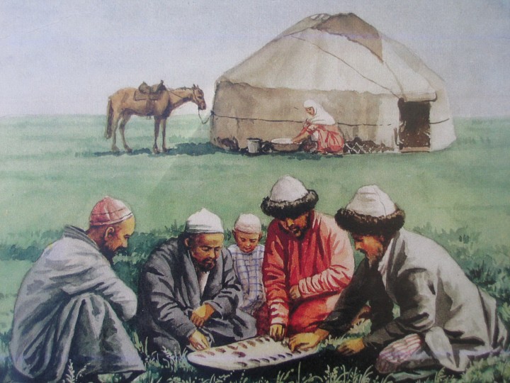 Culture of Kazakh people in pictures of Kazakhstan artist Nikolay Khludov.