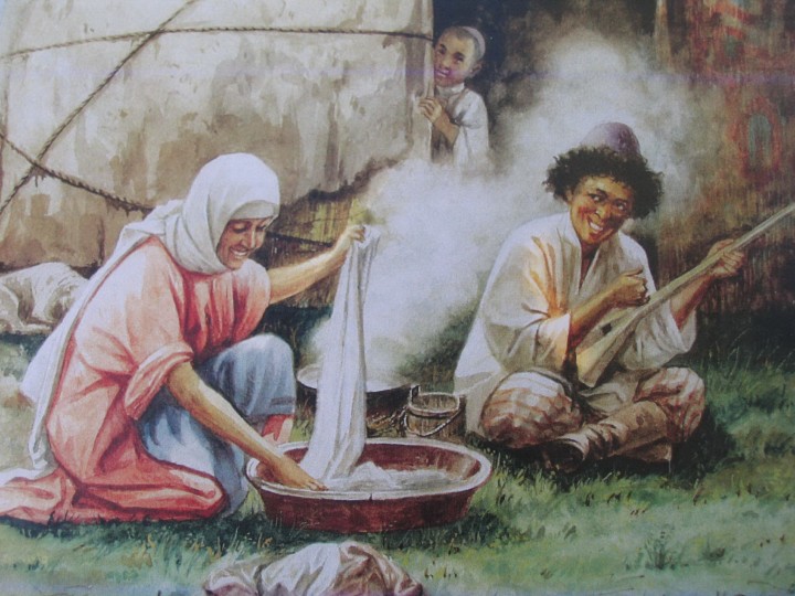 Culture of Kazakh people in pictures of Kazakhstan artist Nikolay Khludov.