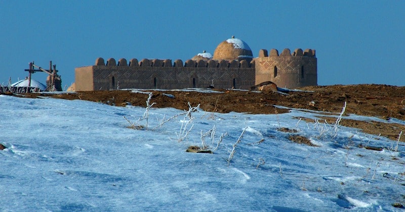  The ancient city on the river bank Ili and scenery.