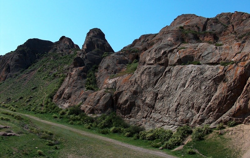 Valley Tamgaly-tas on river Ili.