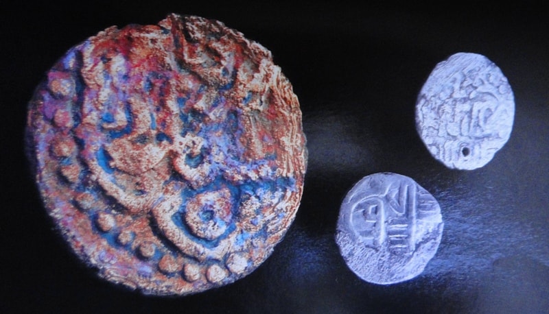 Coins found by local children at site of ancient settlement Sarayhsyk on left I protect the river Ural.