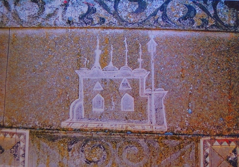 Рисунок на сандыктасты на некрополе Караман-Ата.