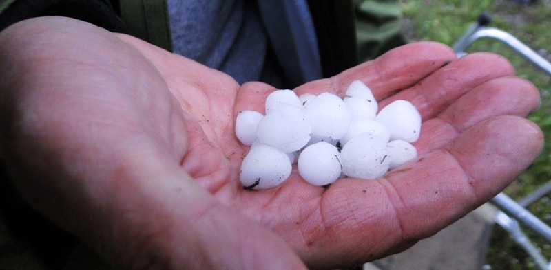 Hailstones.