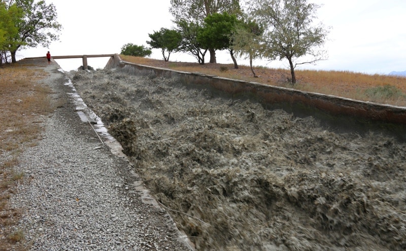 Mountain torrents in Kazakhstan.