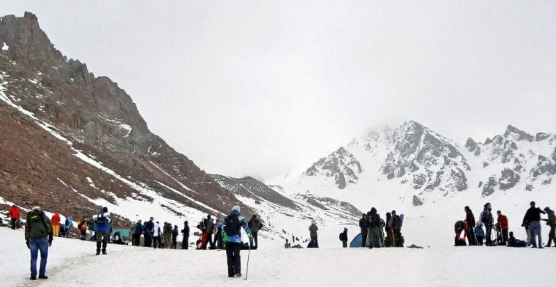 Summit ascent on peak of 28 heroes of Panfilov. Zailiysky Ala-Tau. Photo Sergei Mikhalkov.