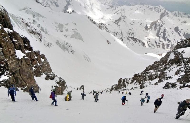 Summit ascent on peak of 28 heroes of Panfilov. Zailiysky Ala-Tau. Photo Sergei Mikhalkov.
