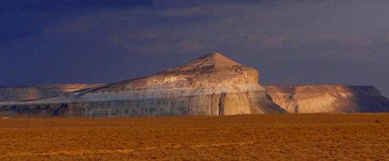 Alone costing mountain, the unusual form, in 170 kilometers from the city of Aktau.