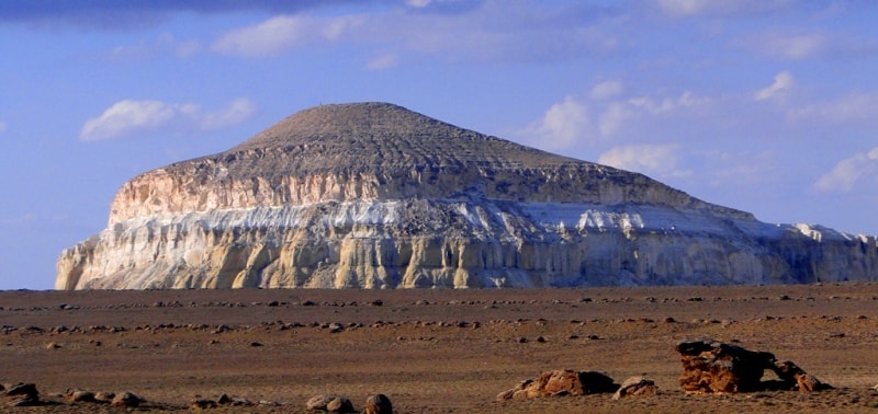 Alone costing mountain, the unusual form, in 170 kilometers from the city of Aktau.