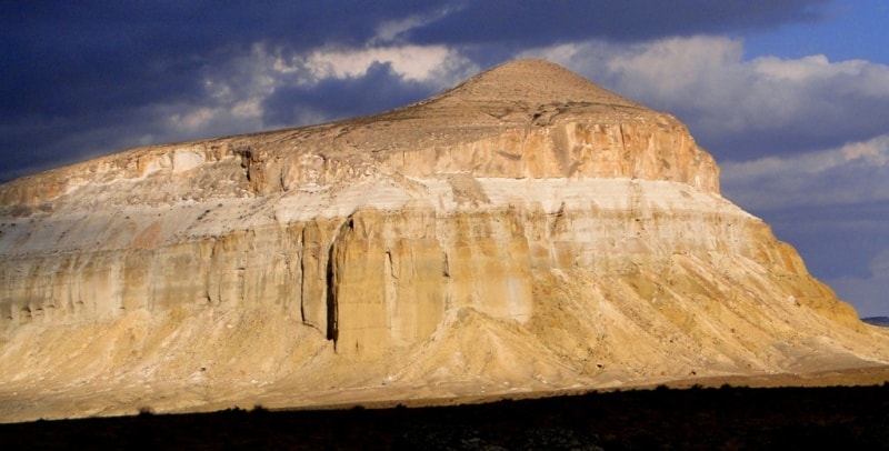 Alone costing mountain, the unusual form, in 170 kilometers from the city of Aktau.