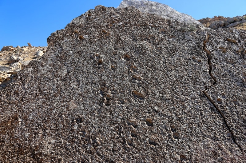 Footprints on hollow Zhygylgan.