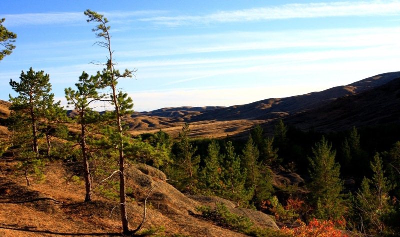 Aksoran valley. The mountains Kyzylaray. Karaganda region.