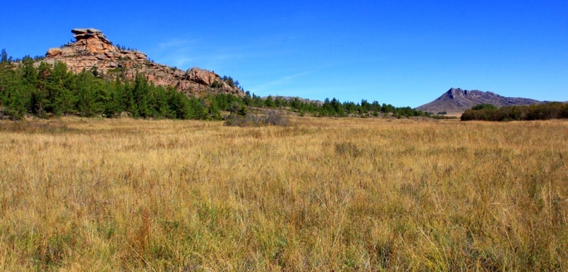 Besoba valley in Kyzylaray mountains. Karaganda region.