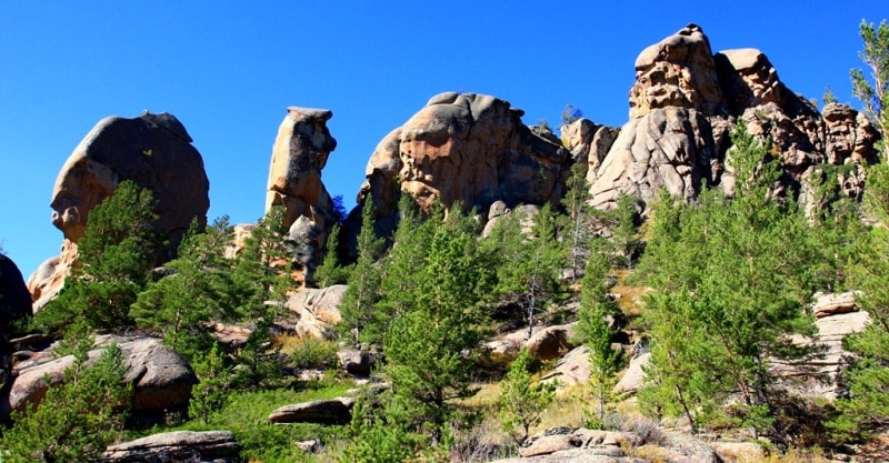 Besoba valley in Kyzylaray mountains. Karaganda region.