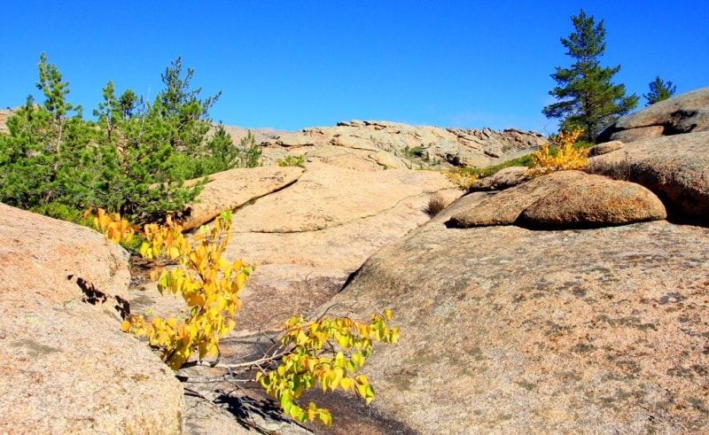 Besoba valley in Kyzylaray mountains. Karaganda region.