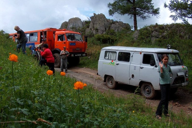 Austrian road from Markakol lake to Bukhtarma river in Katon-Karagay national pak.