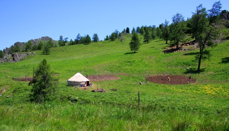 Travel on Austrian Road in Altai.