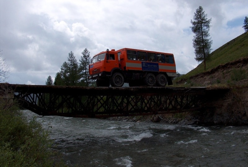 The bridge through river Karakoba.