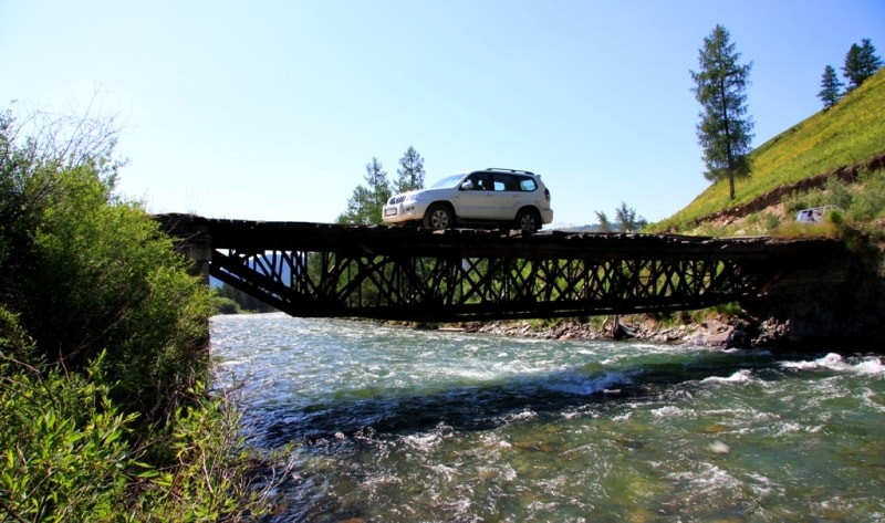 Austrian road from Markakol lake to Bukhtarma river in Katon-Karagay national pak.