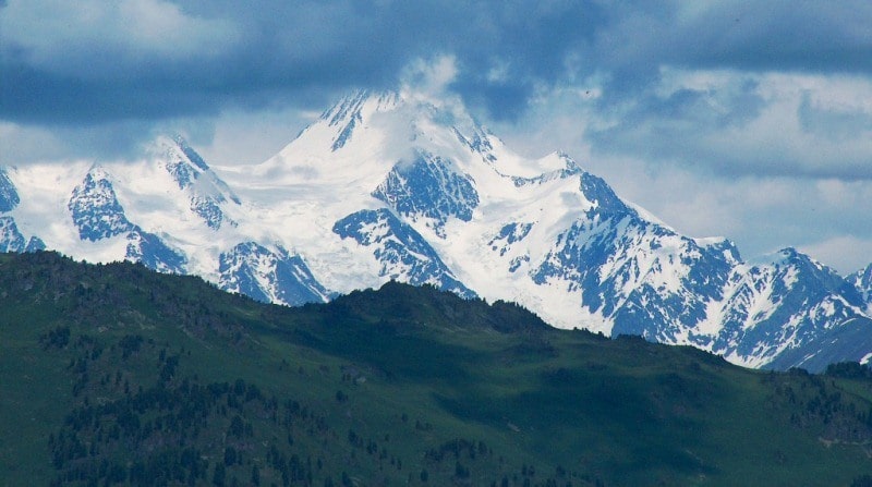Sights of the Kazakhstan Altai. Mount Belukha 4506 meters above sea level.