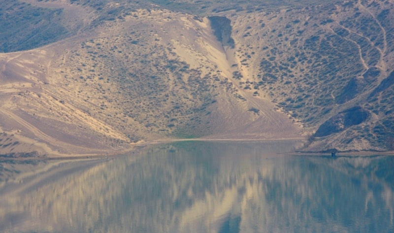 Kapshagay hydroelectric power station, reservoir and vicinities.