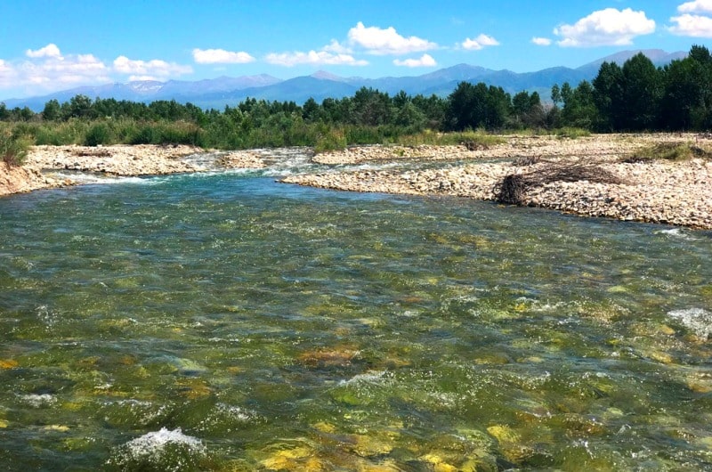 Karatal river in Kazakhstan.