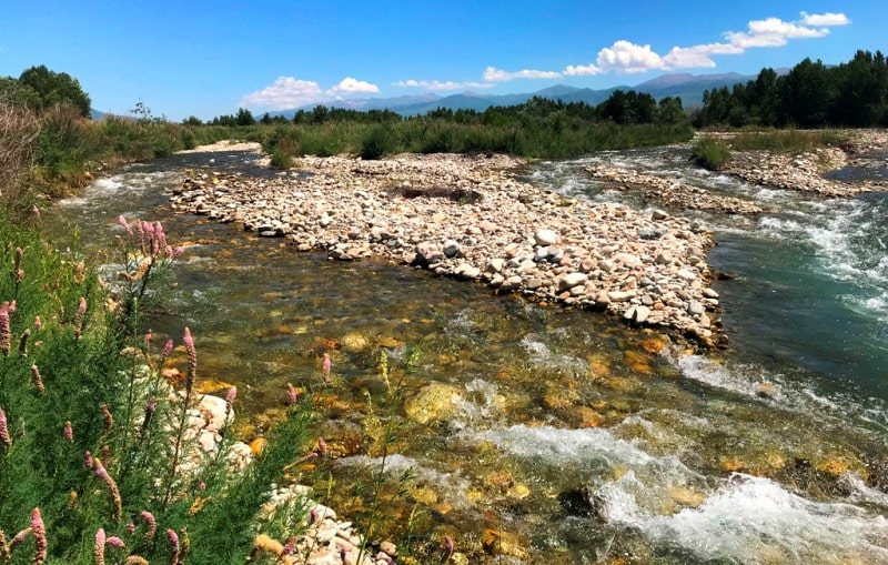 Karatal river in Kazakhstan.