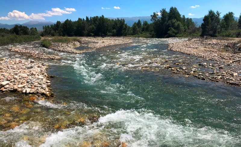 Karatal river in Kazakhstan.