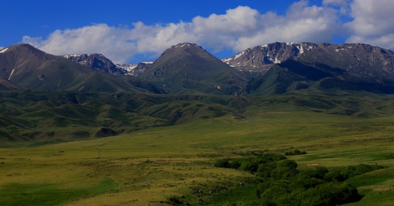 Mountains and foothills of Dungarsky Ala-Tau.