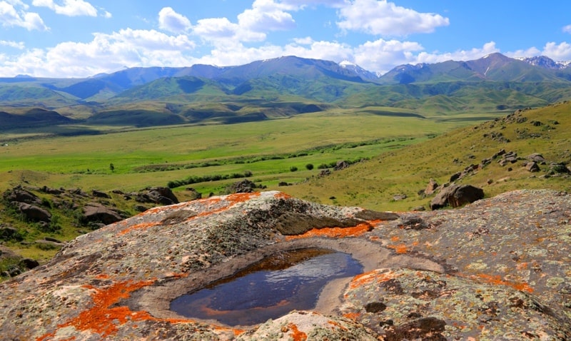 Mountains and foothills of Dungarsky Ala-Tau.