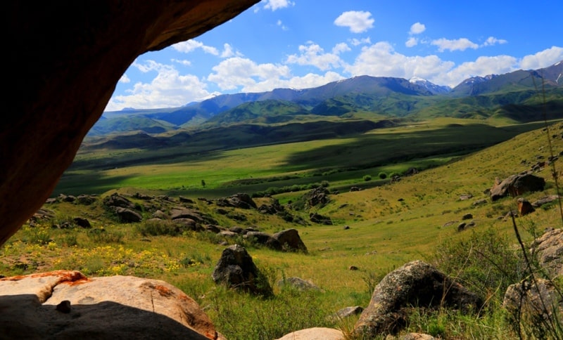 Mountains and foothills of Dungarsky Ala-Tau.