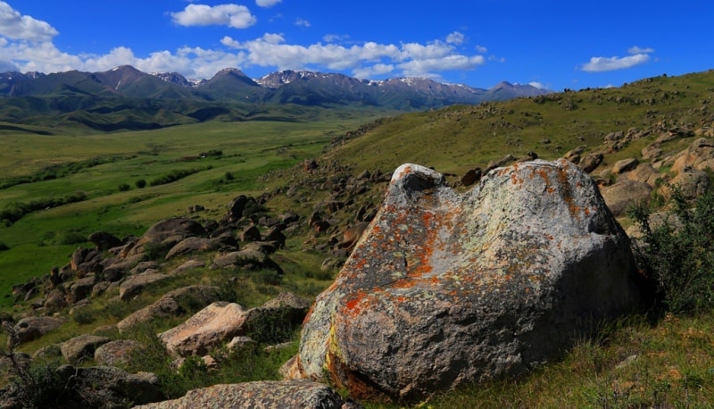 Mountains and foothills of Dungarsky Ala-Tau.