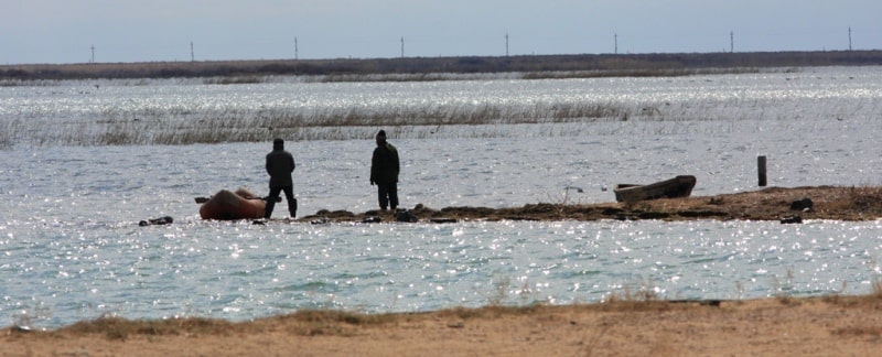 Fishermen on the Small Aral Sea.