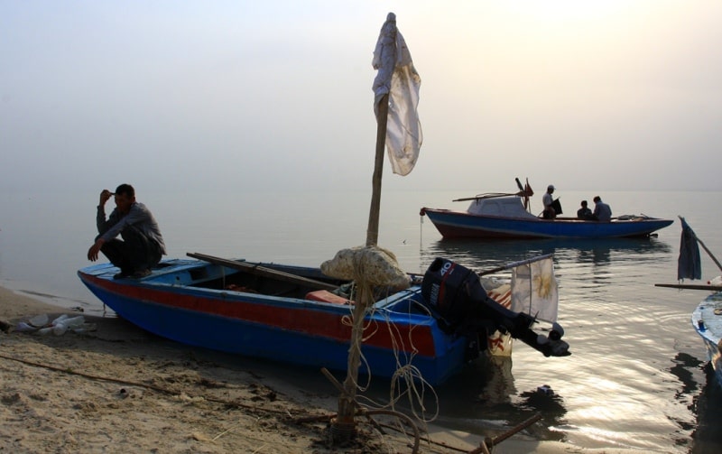 Fishermen on the Small Aral Sea.