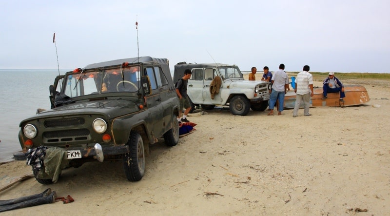 Fishermen on the Small Aral Sea.