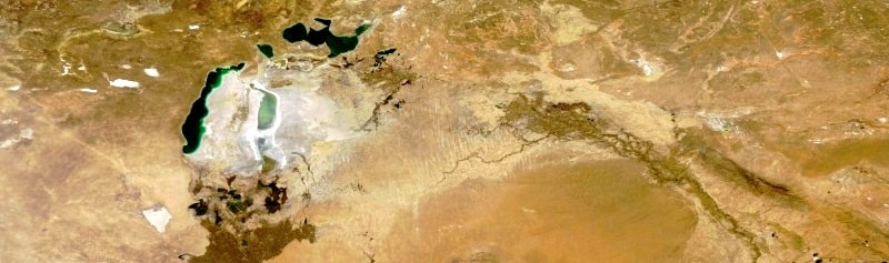 The Aral Sea a picture from space.